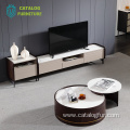 wooden TV stand and coffee table modern